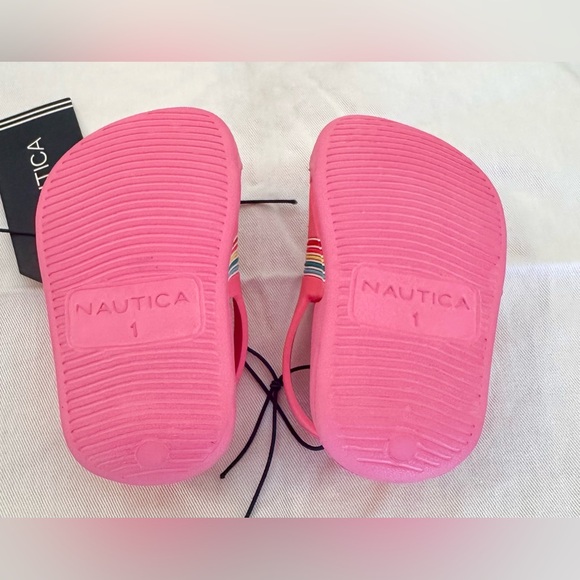 Nautica Girl Toddler/Infant Tiny Gaff Slide Pool Sandal Pink Rainbow-NWT-S1-Pink - Picture 5 of 5